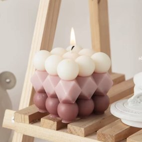 Molde velas bubble con bolitas y rombos Molde velas bubble con bolitas y rombos