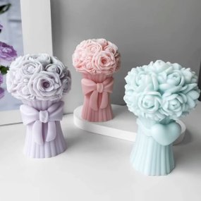 Molde ramo de rosas com laço