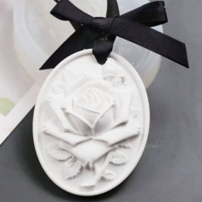 Molde medalhão com rosa para cerâmica perfumada