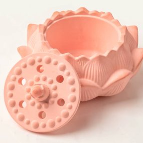 Molde flor de loto con tapa recipiente para velas Molde flor de loto con tapa recipiente para velas
