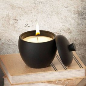 Molde elegante com tampa recipiente velas