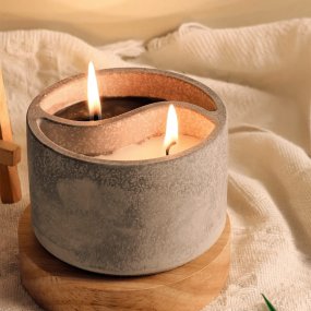 Molde yin yang recipiente velas
