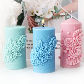 Moule cierge avec fleurs