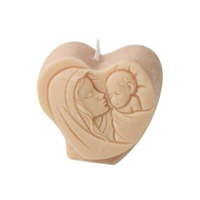 Molde vela corazón Virgen con el niño Molde vela corazón Virgen con el niño