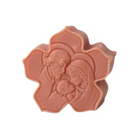 Molde vela flor com Virgem, São José e o Menino