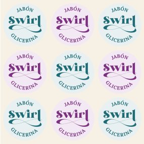 Autocollants pour savon glycériné swirl