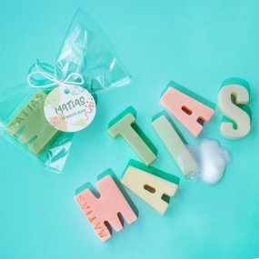 Kit como fazer sabonete de letras. Materiais e instruções