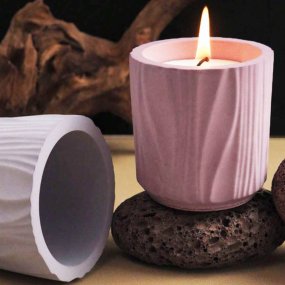 Molde recipiente ondulado para velas