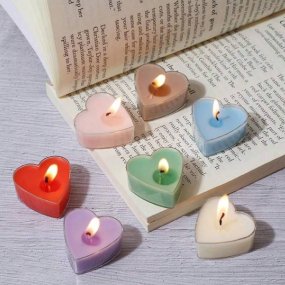 Envase de corazón para velas de té reutilizable Envase de corazón para velas de té reutilizable
