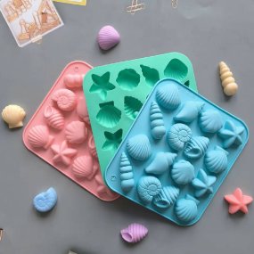 Forma silicone 16 figuras marinhas Forma silicone 16 figuras marinhas