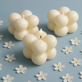 Kit para fazer mini velas bubble. Materiais e instruções