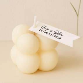 Etiquetas personalizaveis em forma de bandeirola