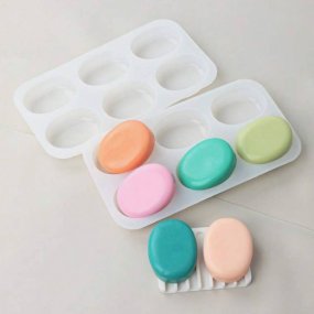 Molde de silicone 6 pastilhas ovais