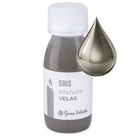 Pintura gris para velas con gota ejemplo