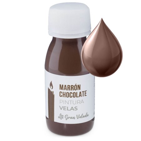 Pintura marrón chocolate para velas con gota ejemplo