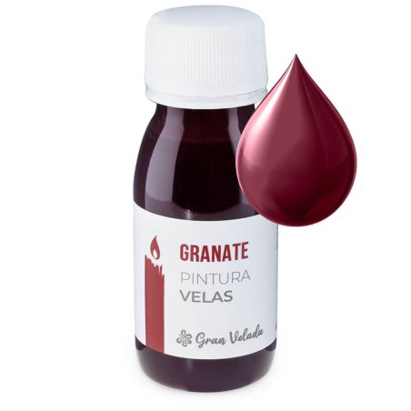 Pintura granate para velas con gota ejemplo