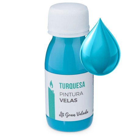Pintura turquesa para velas con gota ejemplo