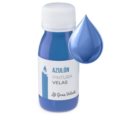 Pintura azulón para velas con gota ejemplo