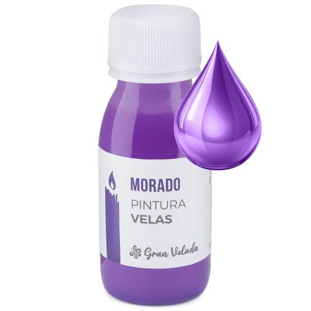 Pintura morada para velas con gota ejemplo