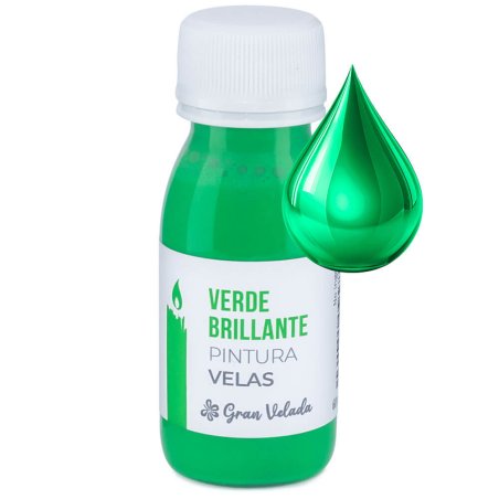 Pintura verde brillante para velas con gota ejemplo