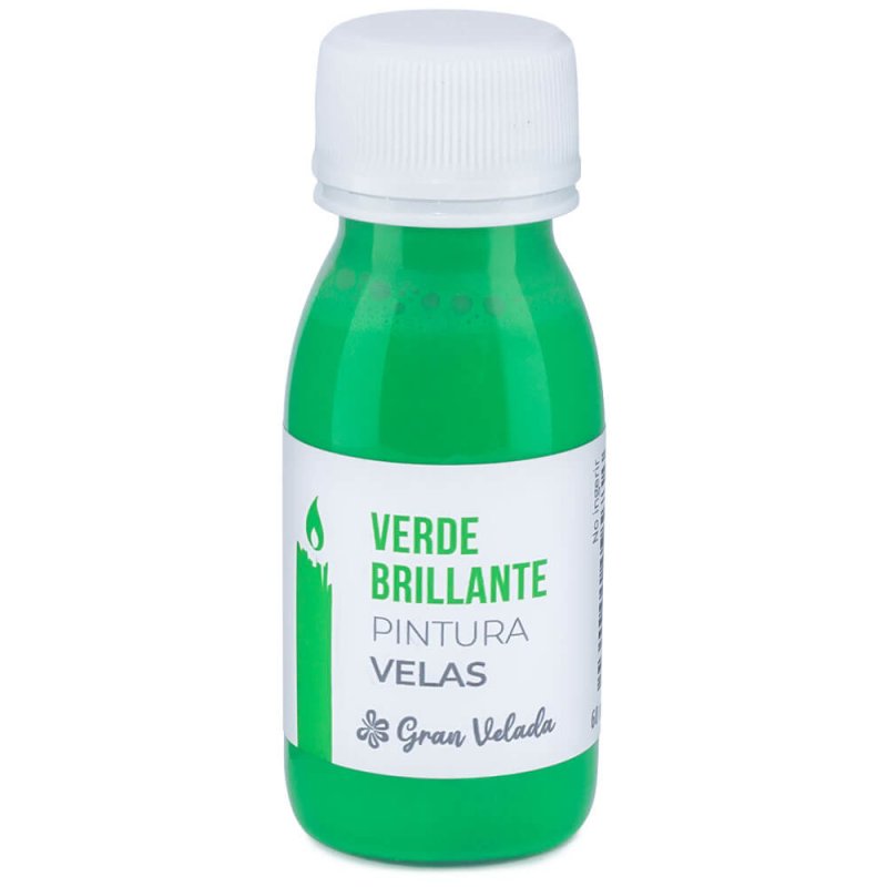 Pintura verde brillante para velas