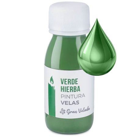 Pintura verde hierba para velas con gota ejemplo