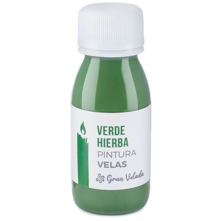 Pintura verde hierba para velas