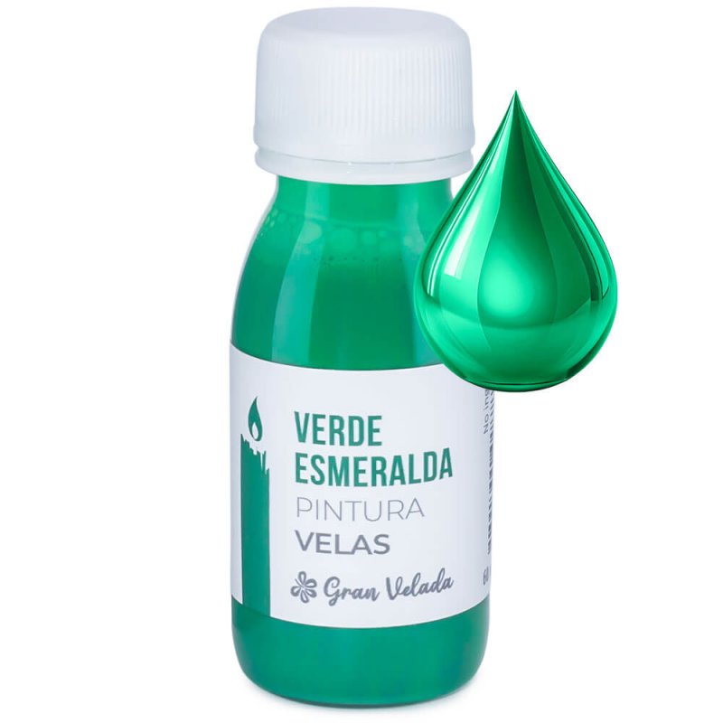 Pintura verde esmeralda para velas con gota ejemplo