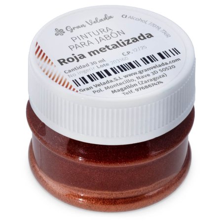 Pintura roja metalizada para jabon