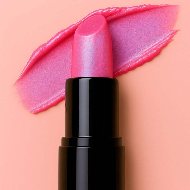 Barra de labios con colorante labiales rosa nacarado azulado