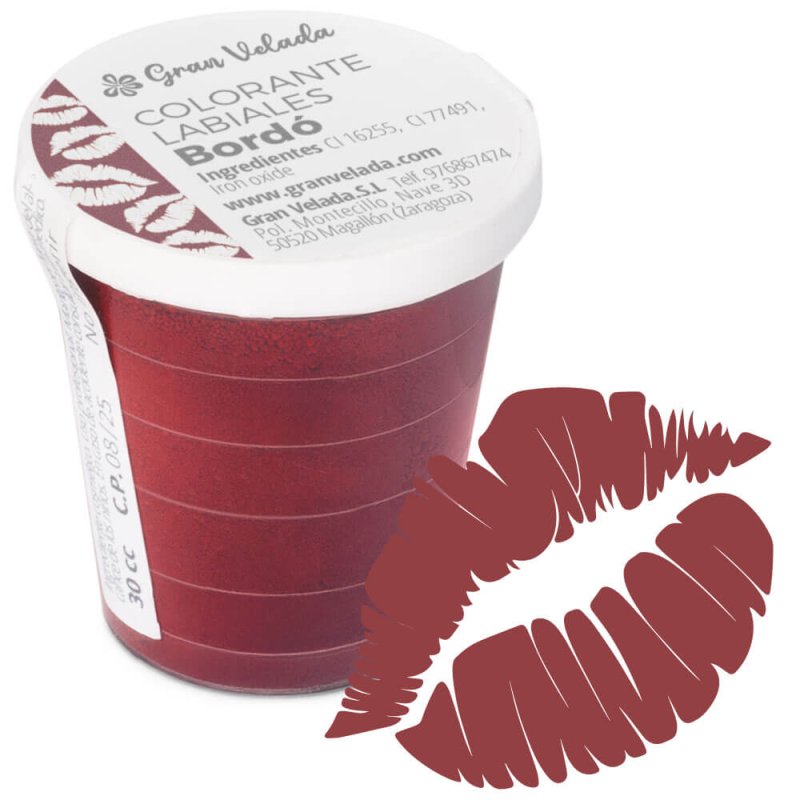 Colorante labiales bordo con labios
