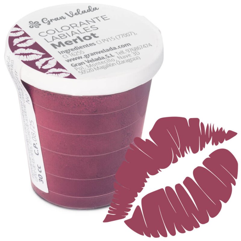 Colorante labiales merlot con labios
