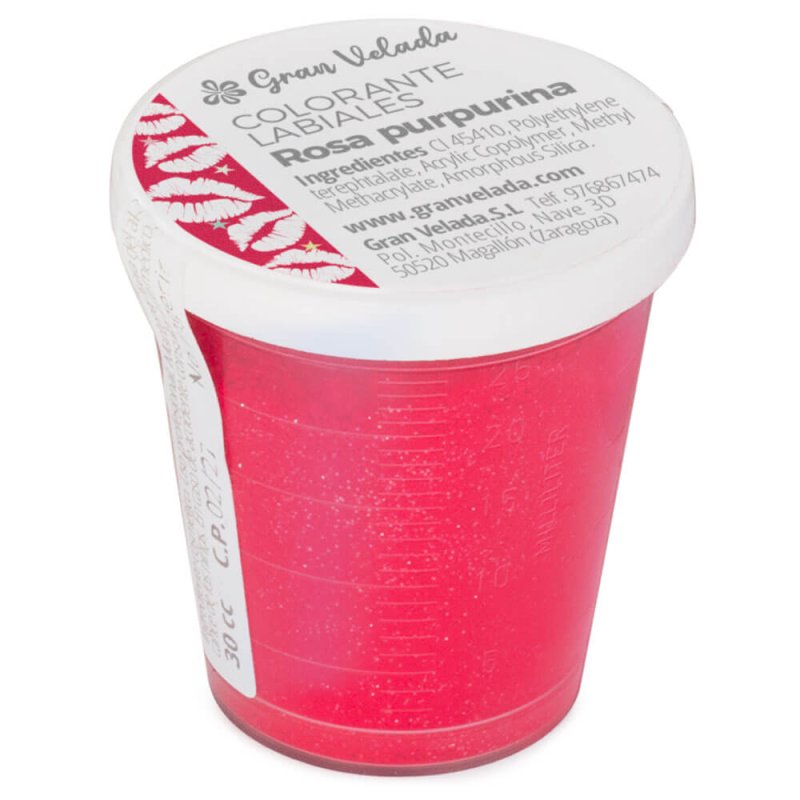 Colorante labiales guinda purpurina