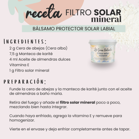 receta filtro solar mineral