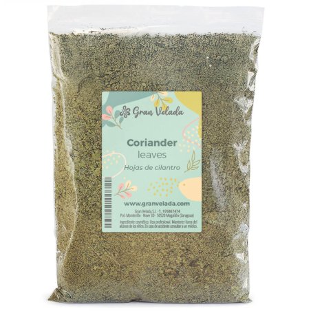 Envases hojas de cilantro seco