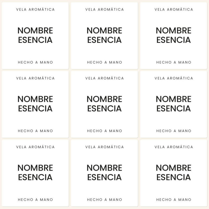 Etiquetas para velas aromáticas minimalistas