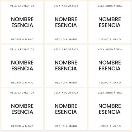 Etiquetas para velas aromáticas minimalistas