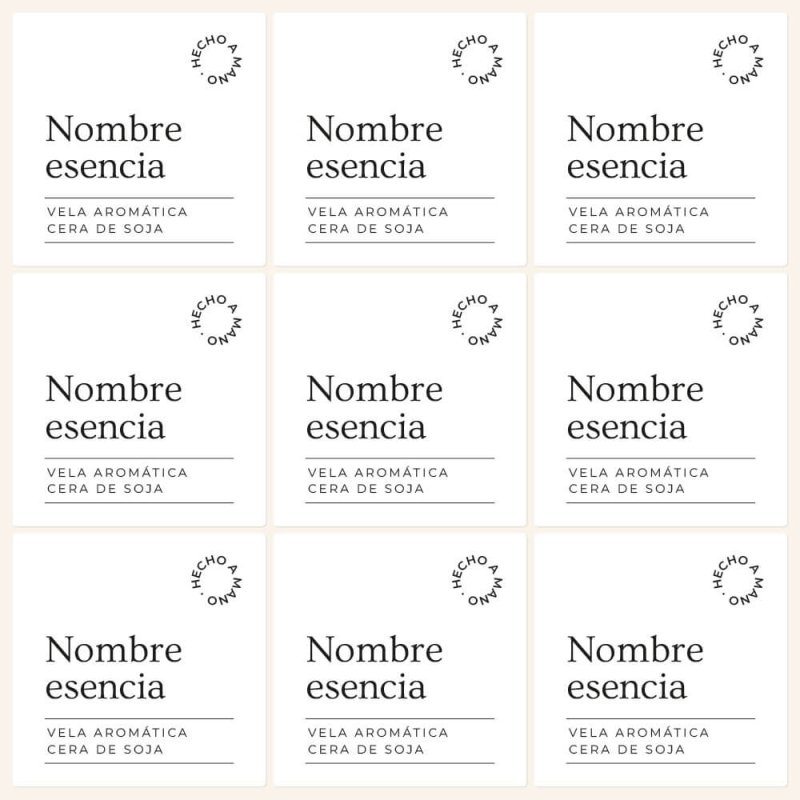 Etiquetas para velas aromáticas