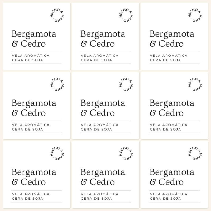 Ejemplo etiquetas para velas aromáticas personalizadas