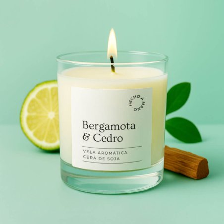 Etiqueta personalizada para velas en vaso