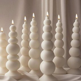 Molde cirio 6 bolas estriadas