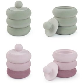 Molde recipiente para velas con 3 aros y tapa