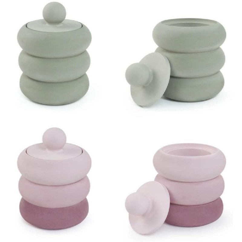 Molde recipiente redondo con tapa