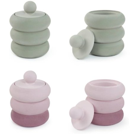 Molde recipiente redondo con tapa