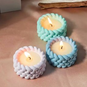 Molde porta-velas efeito corda