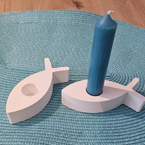 Molde porta-velas peixe cristão
