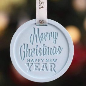 Molde merry christmas cerâmica perfumada