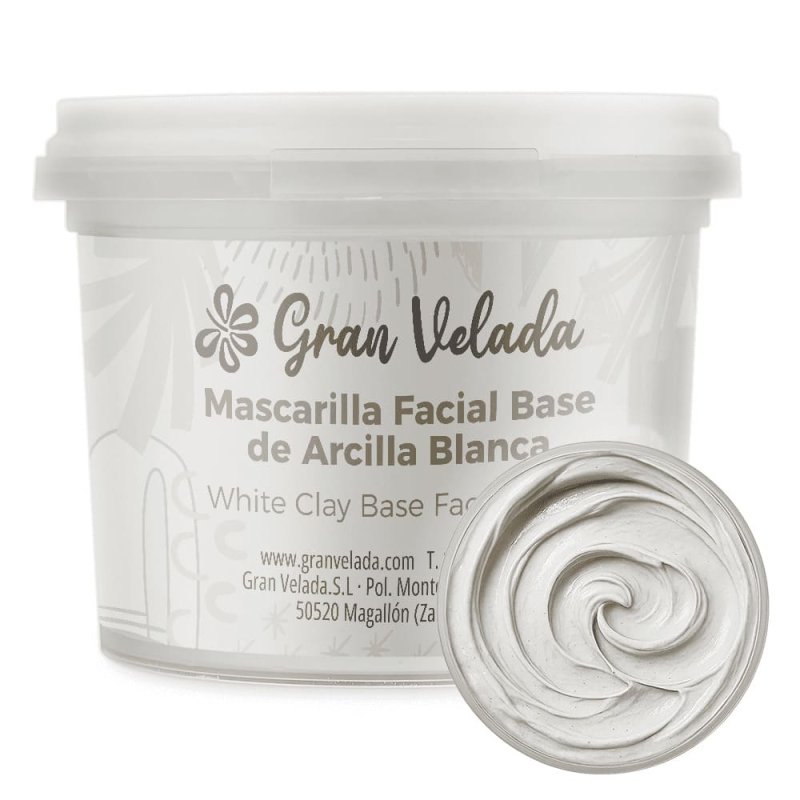 mascarilla facial base de arcilla blanca