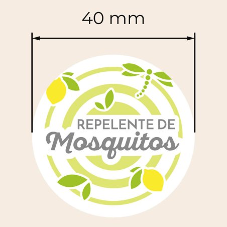 Pegatina para repelente de mosquitos verde con medidas