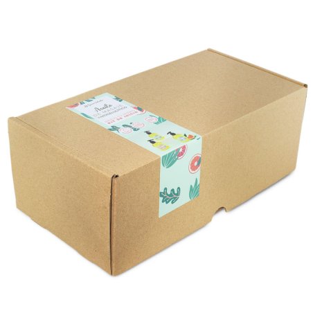 Caja kit con materiales e instrucciones para hacer aceite anticelulítico